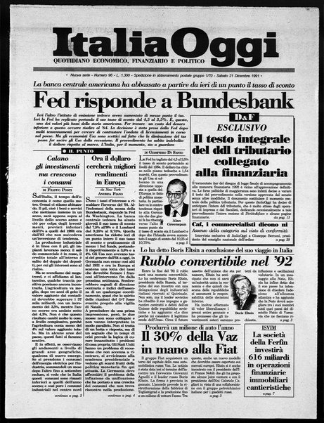 Italia oggi : quotidiano di economia finanza e politica